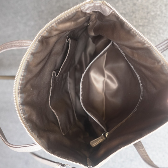 Coach F18335 Laura Signature Logo Tote Bag Shopper Bag Khaki / brown - Picture 8 of 12